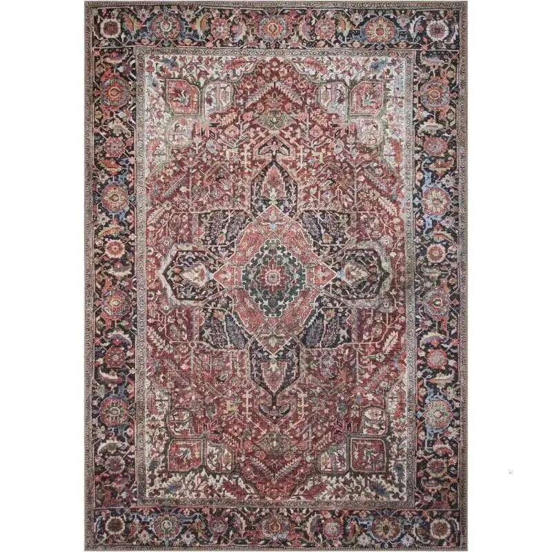 Vintage Carpet Machine Washable Living Room Large Size Rugs Anti-Slip Floor Mat for Hallway Bedroom Kitchen Home Decoration W260226