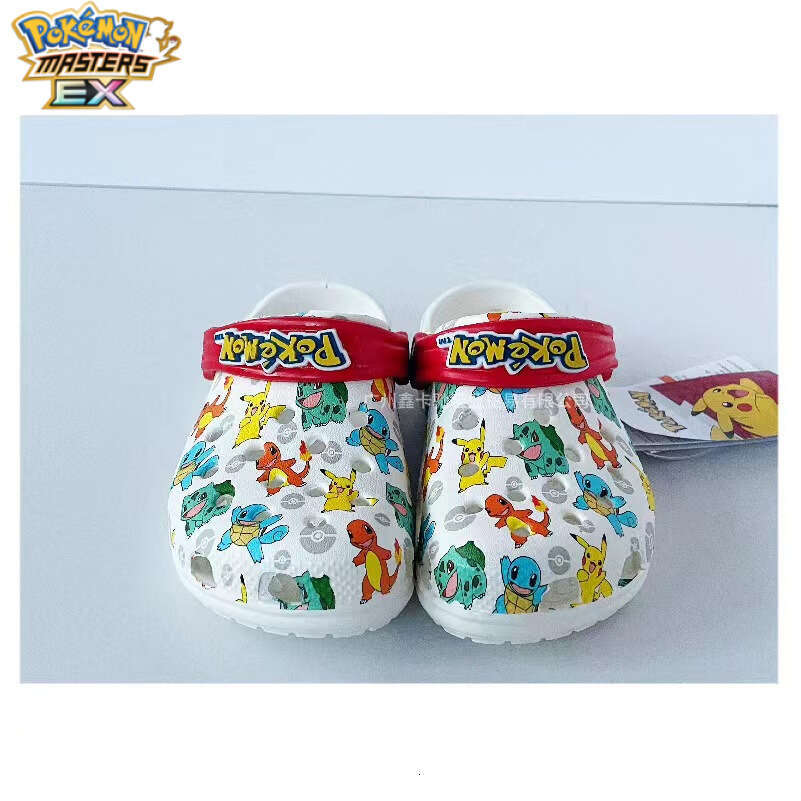 Summer Cartoon Pokmon Pikachu Sandals Clogs Cross-Border Printed Trendy Soft-Soled Children's Baby Slippers W260226