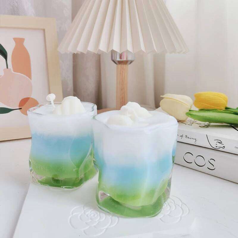 Handmade soy summer drink scented candles gift ornaments jelly wax twist cups W260226