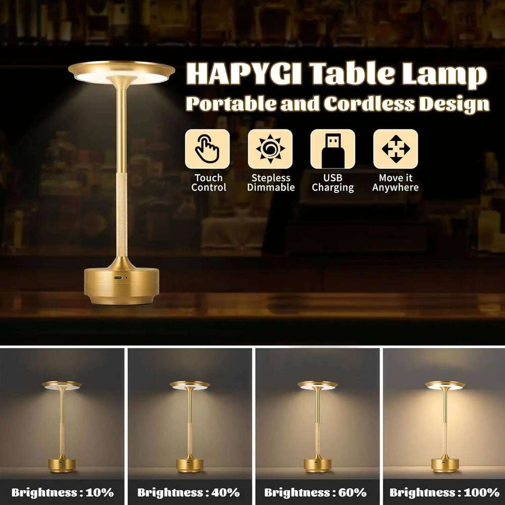 Rechargeable Table LED Touch Sensor Desktop Night Wireless Reading Lamp for Restaurant Hotel Bar Bedroom Decor Light H26022511