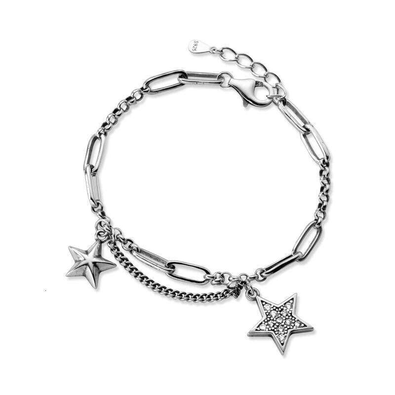 Modian Fashion 925 Sterling Silver Lovely Stars Retro Charm Fit Women Hip Hop Style Bracelet Fine Jewelry 2020 Design Z260225