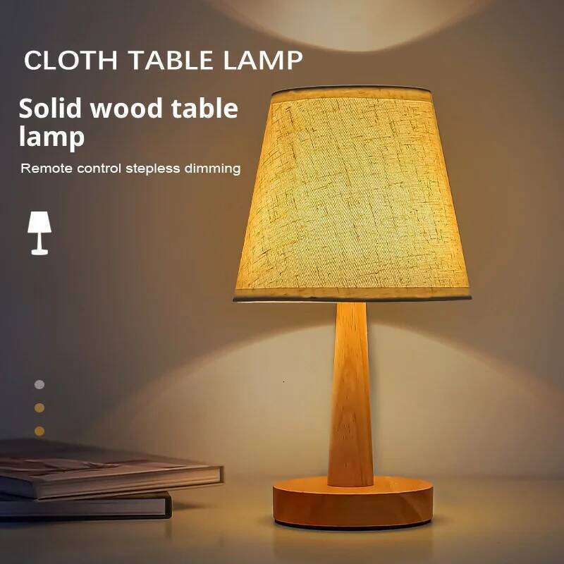 Nordic Log Desk Decoration Creative Bedroom Dormitory Bedside Lamp Remote Control LED Night Sleep Atmosphere Light H260225