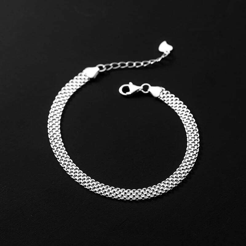 Modian Exquisite Lace Pattern 925 Sterling Silver Charm Bangle Bracelet Gift For Women Wedding Fine Jewelry Z260225