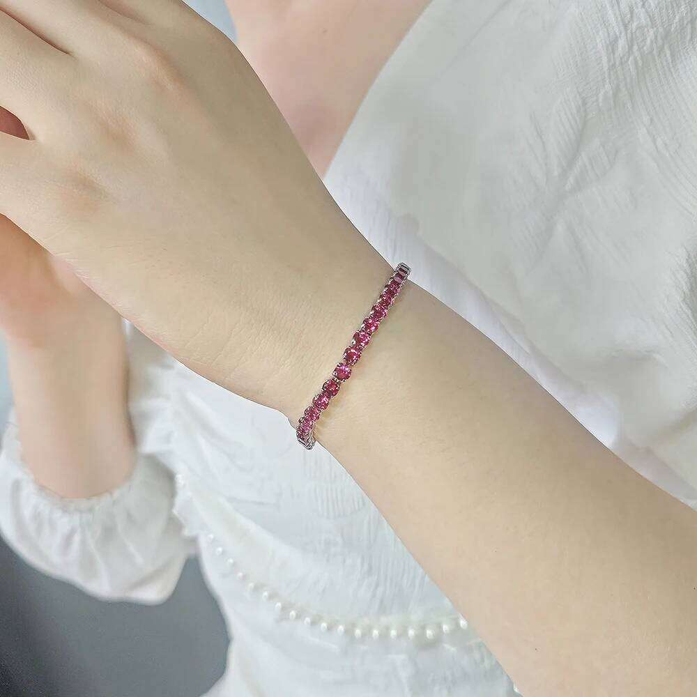2024 New Arrival Luxury Round red color on hand Bracelet Bangle For Women Anniversary Gift Jewelry Bulk Sell S5787 Z260225