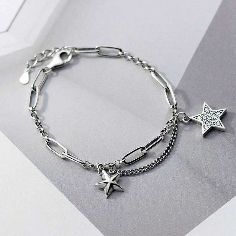 Modian Fashion 925 Sterling Silver Lovely Stars Retro Charm Fit Women Hip Hop Style Bracelet Fine Jewelry 2020 Design Z260225