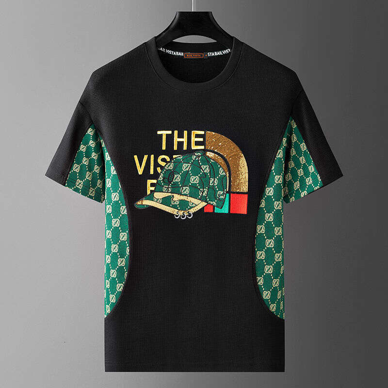 High-End Short-Sleeve T-Shirt Men, Hong Kong Style, High-End Trendy Brand, Versatile Clothing, Light Luxury Casual Half-Sleeve For Summer