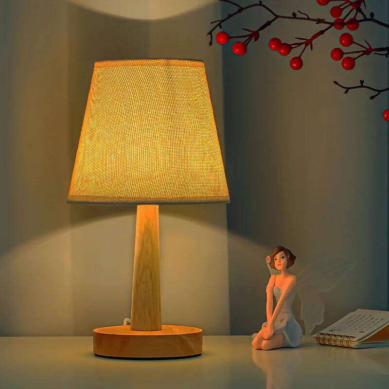 Nordic Log Desk Decoration Creative Bedroom Dormitory Bedside Lamp Remote Control LED Night Sleep Atmosphere Light H260225