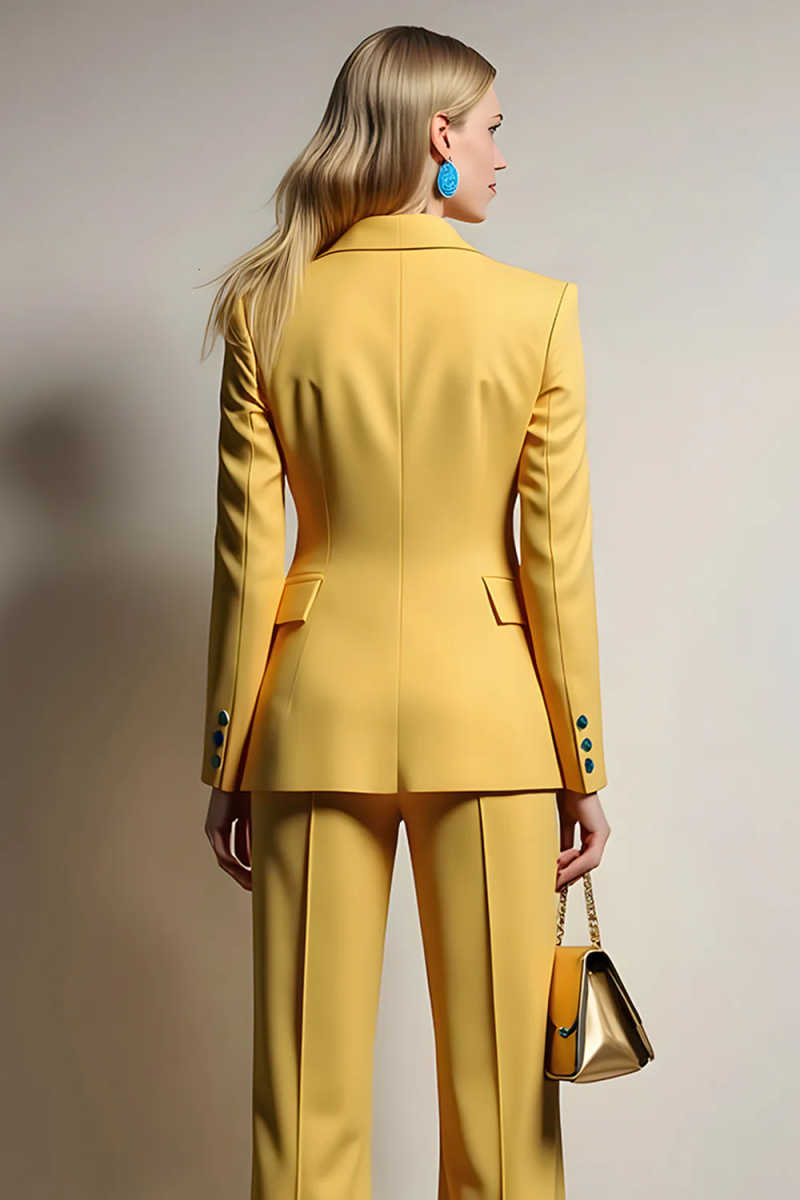 Modern Women's Suit 2 Piece Jacket Pant Peak Lapel One Button Lady Business Occasion Commuter Office Meeting Customized