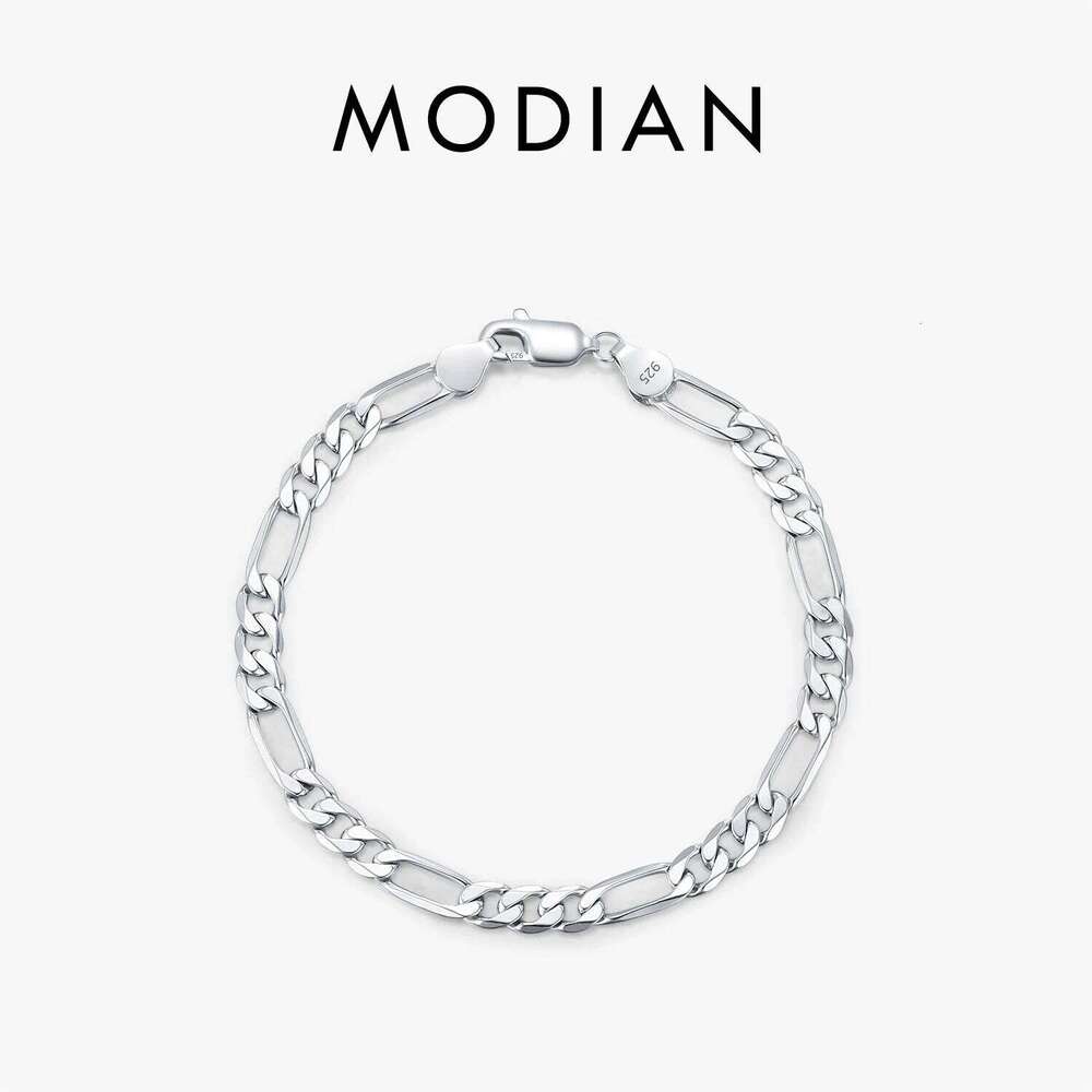MODIAN 925 Sterling Silver 3 Size Classic Figaro Hollow out Chain Bracelet For Women And Men Daisy Fine Jewelry Accessories Z260225