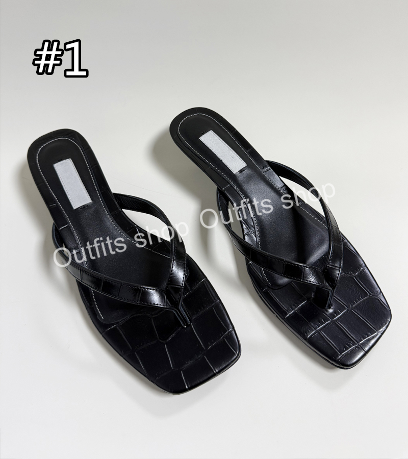 Flat Flip-Flops Slippers Sandals Lady Fashion Metal Beach Slides for Summer 35-41