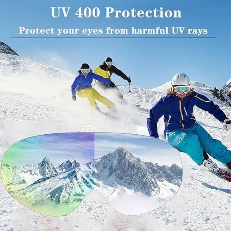 Ski Polarized Double Layer Anti-Fog Snow Goggles with UV400 Protection Large Lens Design Sunglasses for Skiing Z260225