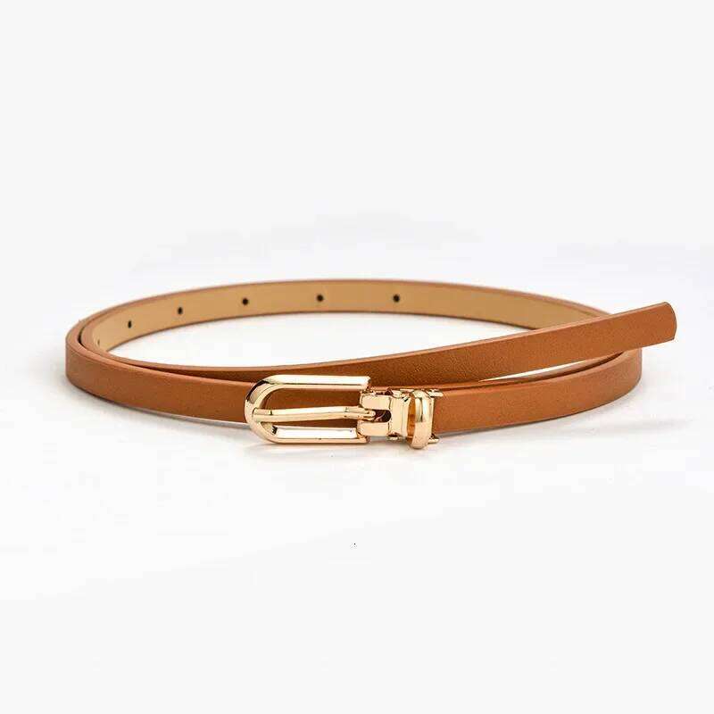 Black Red Brown Adjustable PU Women Faux Leather Belts Candy Color Thin Skinny Waistband Fashion Dress Jeans Strap Belt Y260225