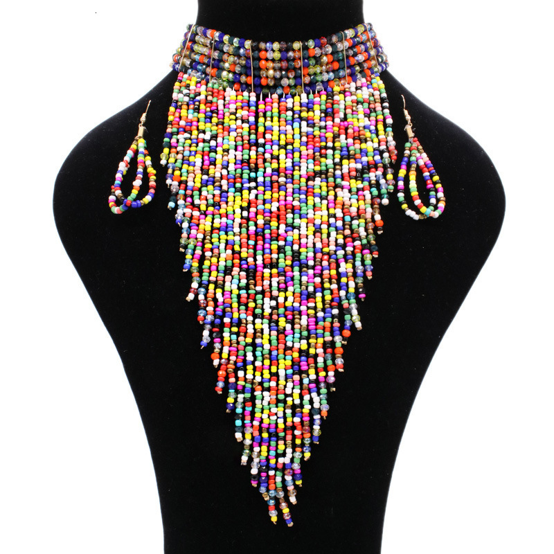 Manilai Fashion Metal Chokers Jewelry Neck Bib Collar Torques Long Chain Tassels Statement Necklaces Pendants Women Gift J190625