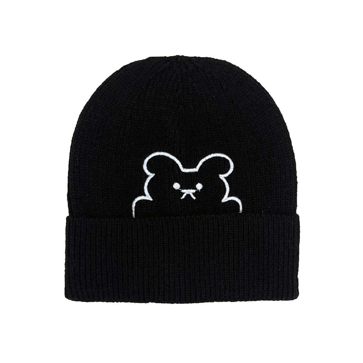 Winter bear embroidery cartoon woolen hat versatile warm fashionable pullover beanie knitted hat S260225