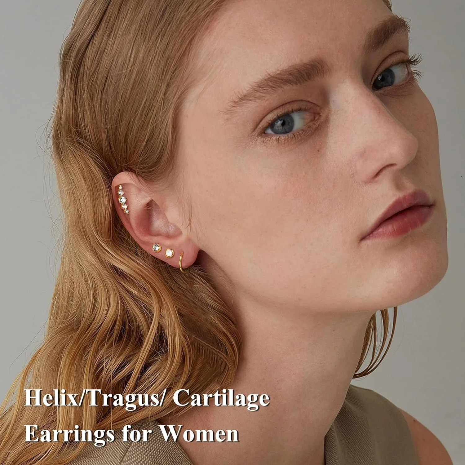 Bobisty 1PC Cartilage Earring Stud for Women Steel Flat Back Earrings Hoop Flower Snake Shape Helix Piercing Jewelry 260126