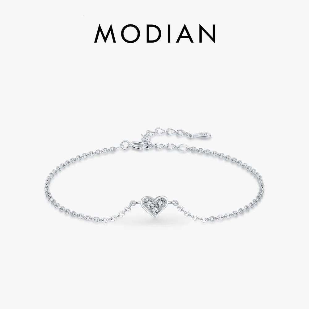 Modian 2023 New Design Real 925 sterling silver Heart CZ Bracelet Fashion Crystal Wedding Lady Classic Romantic Jewelry Z260225