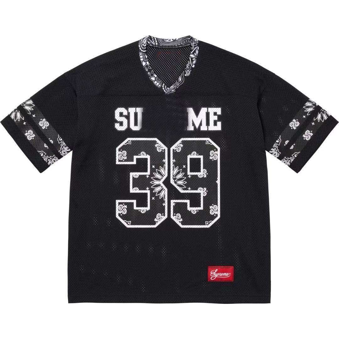 25SS Bandana Football Jersey 39 Black White T Shirt Mens Top Casual Summer Tee Shirt Brand Jerseys Fashion T Shirts Men Casual short sleeves Tees