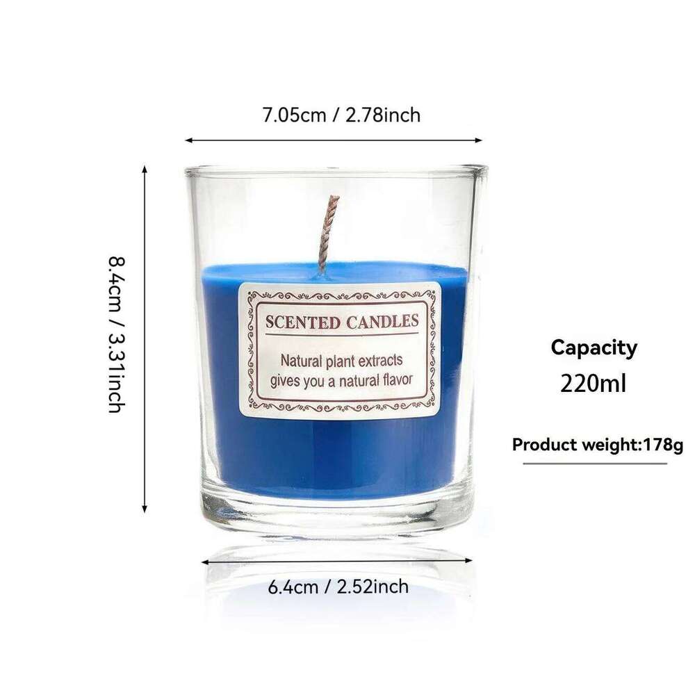 Scented Glass Jar Handmade Soy Wax Smokeless Aromatherapy Candle for Home Decor, Relaxation, Spa, or Party Gift Set W260226