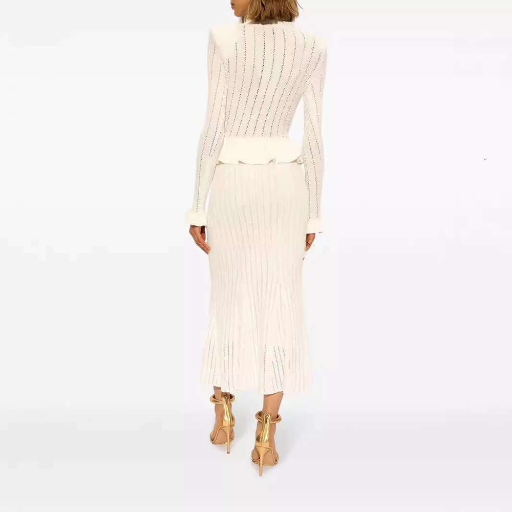 2026 Autumn/Winter New Women's Social Goddess Design Ruffle hem Knitted Slimming Fishtail Long Dress