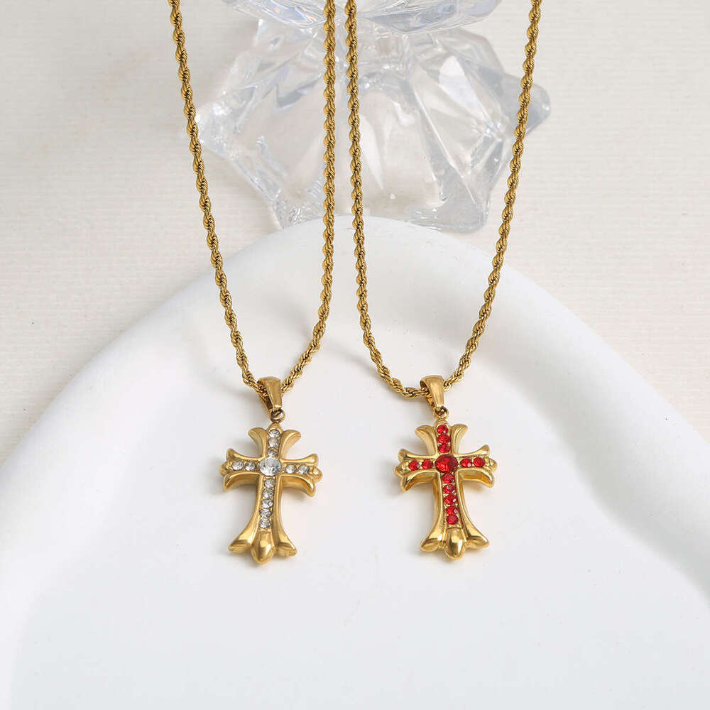 Cross Pendant Necklace Accessories Light Luxury Retro Artistic Chain