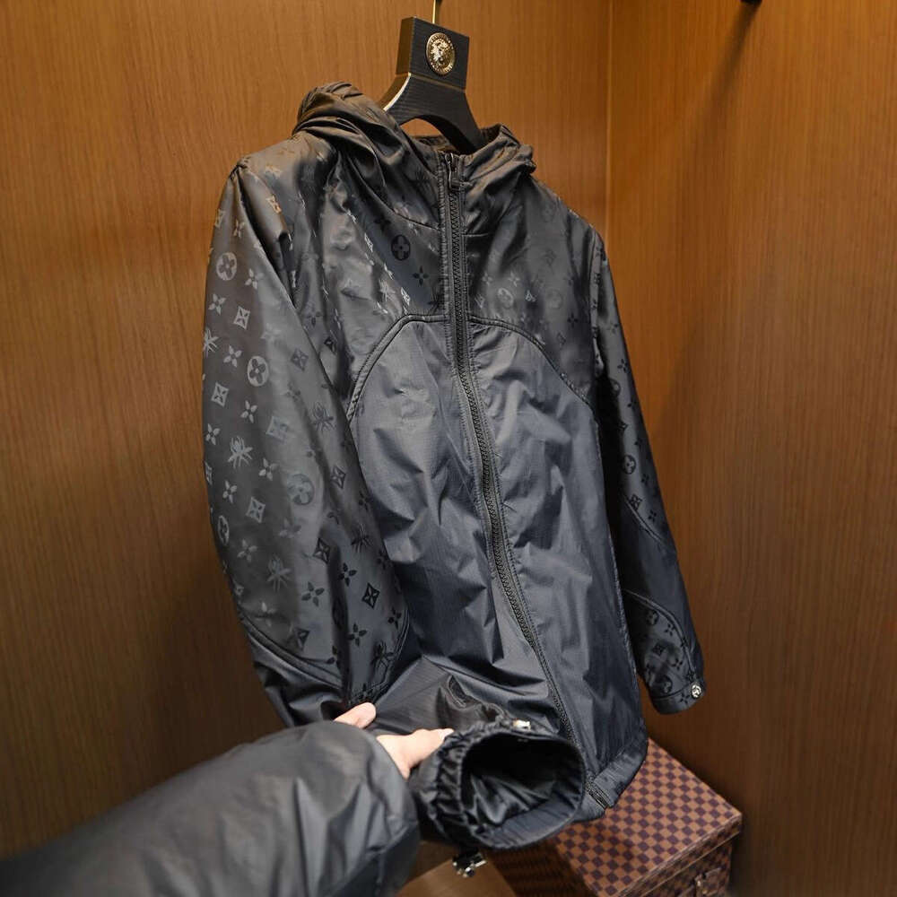 European Station Trendy Brand Fashion Color-Block Jacket Men's Spring And Autumn Thick Slim Fit Casual Light Luxury Windproof Hooded Coat