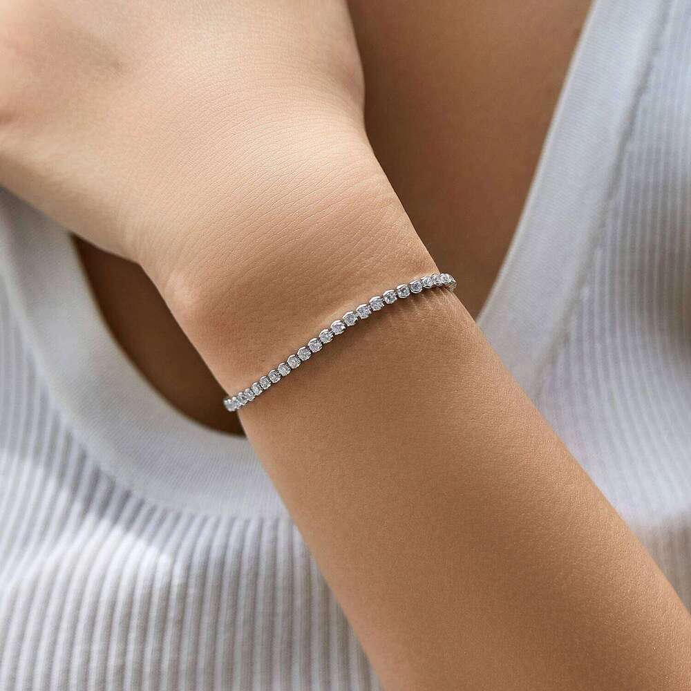 MODIAN 925 Sterling Silver Sparkling CZ Tennis Round Zirconia Platinum Plated Bracelet For Women Fine Jewelry Gift Z260225