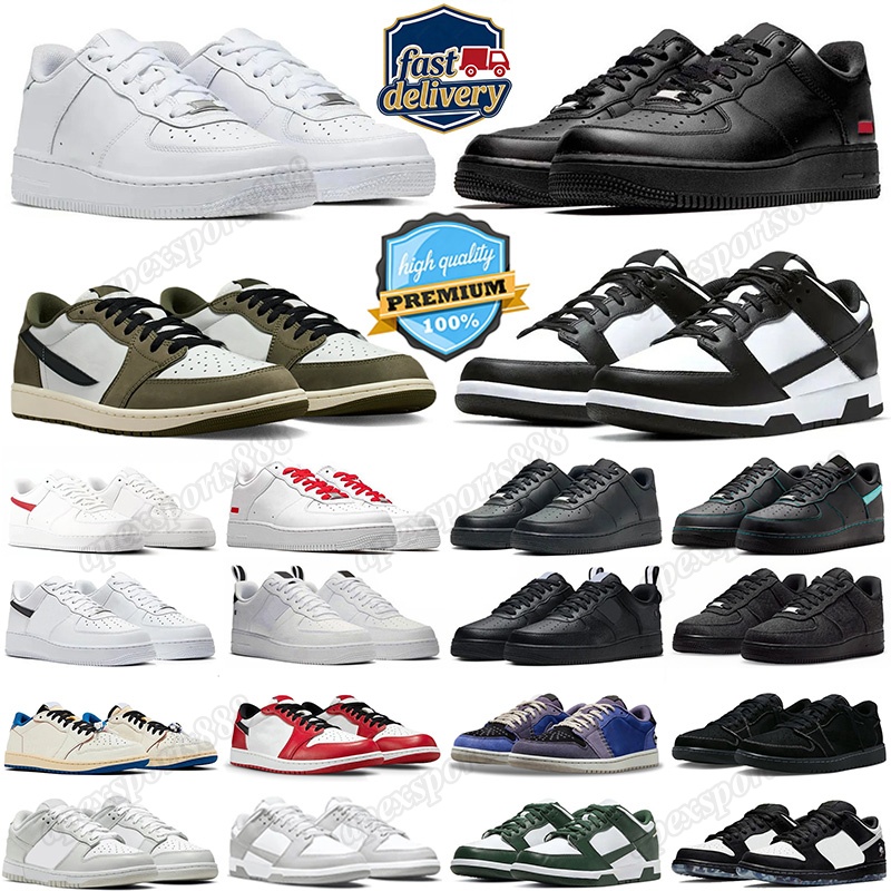 One CPFM x 1'07 1s SB Designer Causal Shoes Low High Triple White Supreme Black Panda Medium Olive OG Mens Womens Outdoor Sport Platform Running Shoes Sneakers Trainers