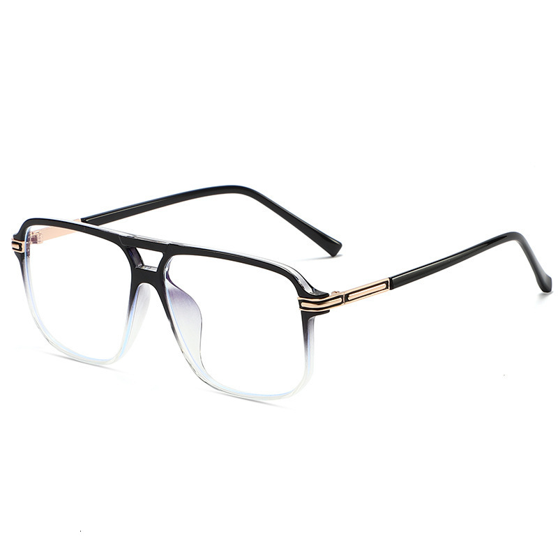 Retro Square Double Bridges Glasses Frame Women Clear Anti Blue Light Eyewear Spring Hinge Men Optical Eyeglasses Frame 240621