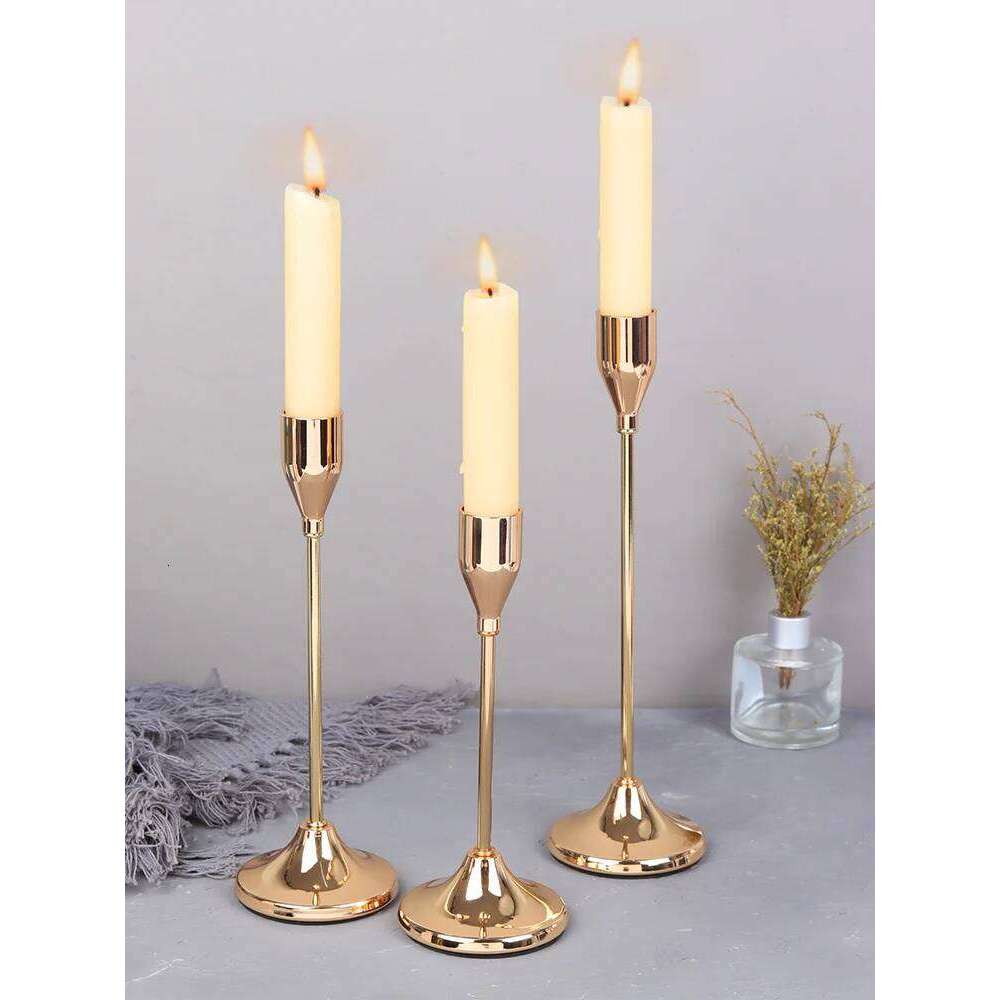 3Pcs/Set European Style Metal Holders Fashion Wedding Table Candle Stand Exquisite Candlestick Christmas Tabl W260226