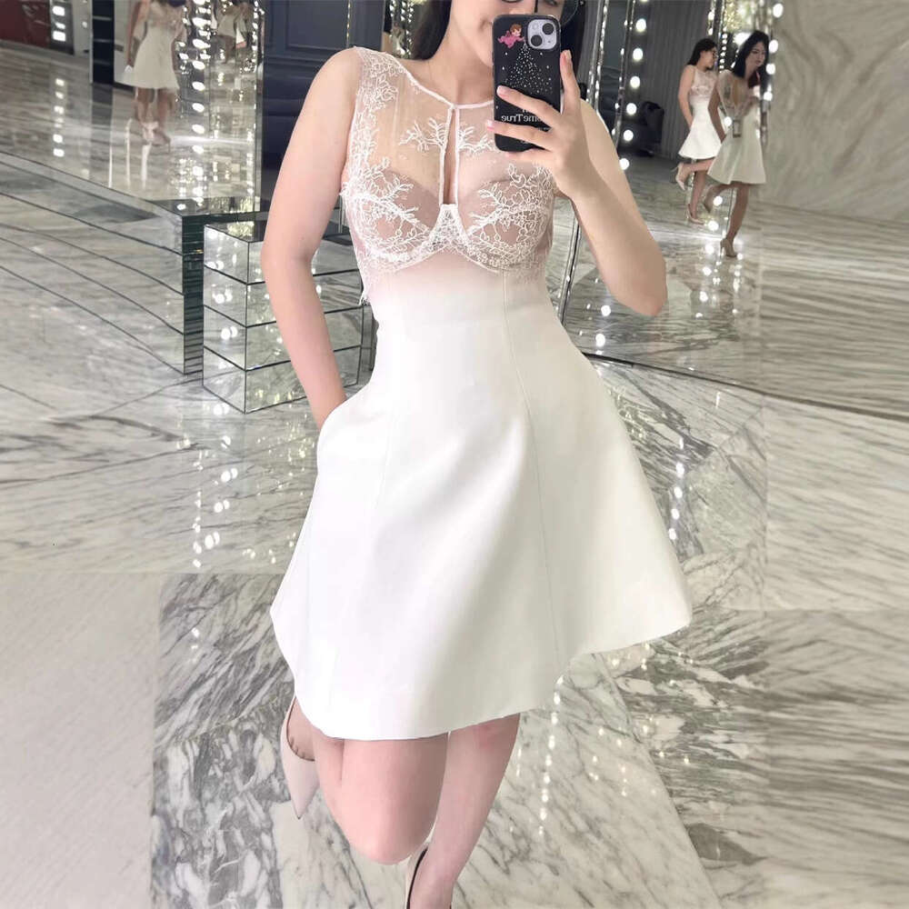 2026 new fashion niche design sexy transparent lace top+tight corset silhouette short skirt two-piece set for women