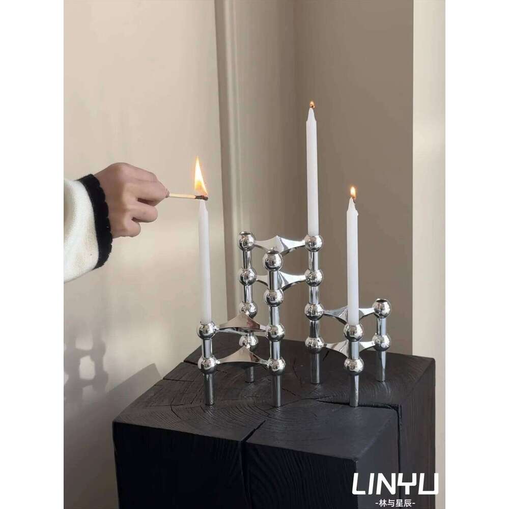 Modern Simplicity Stainless Steel Triangular The Nordic Hotel Living Room Desktop Artistic Decoration Candlestick W260226