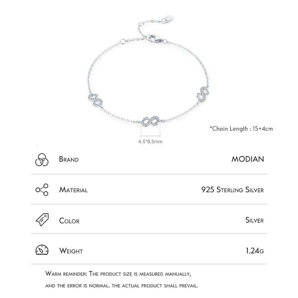 MODIAN 925 Sterling Romantic Infinite Original Design Stunning Clear CZ Bracelet For Women Silver Fine Jewelry Z260225