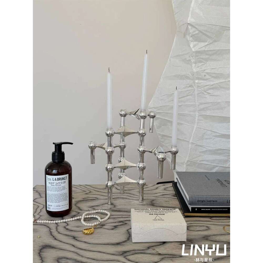 Modern Simplicity Stainless Steel Triangular The Nordic Hotel Living Room Desktop Artistic Decoration Candlestick W260226