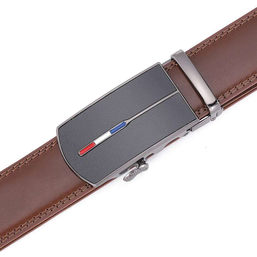 Men's Cowhide Automatic Buckle Genuine Leather Belt, Pure Leather, No Holes, Fashion Y260225