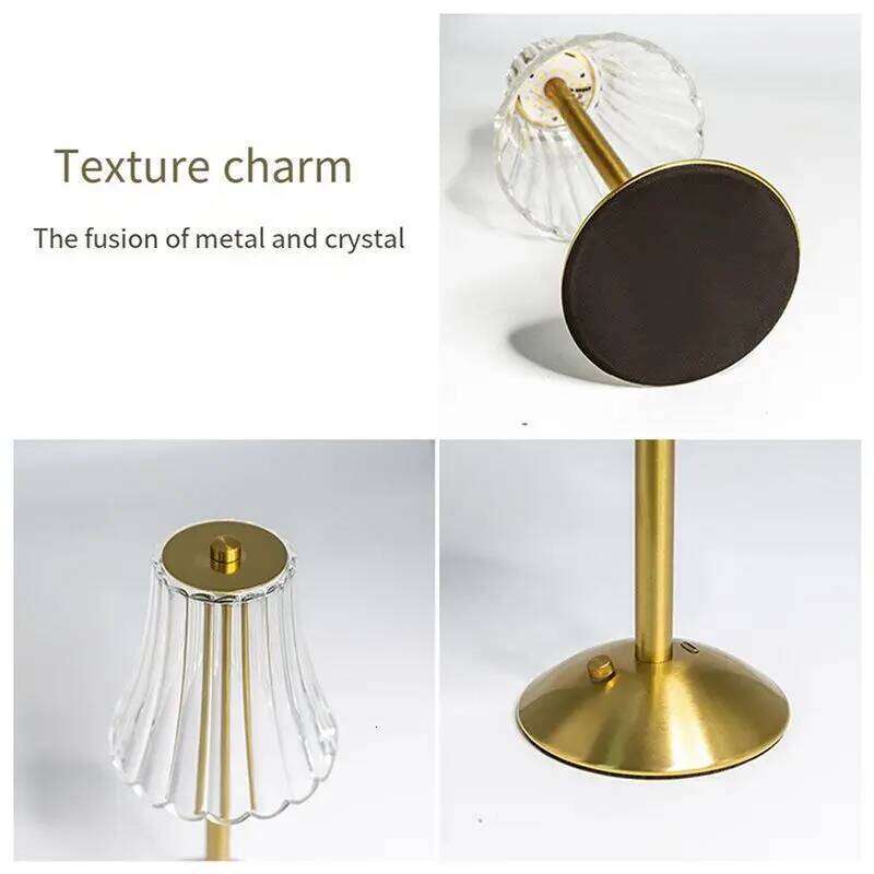 NOW SAVE6X LED Crystal Decorative Table Lamp 800Mah Rechargeable Atmosphere Night Light 3-Levels Brightness For Restaurant Caf H260225