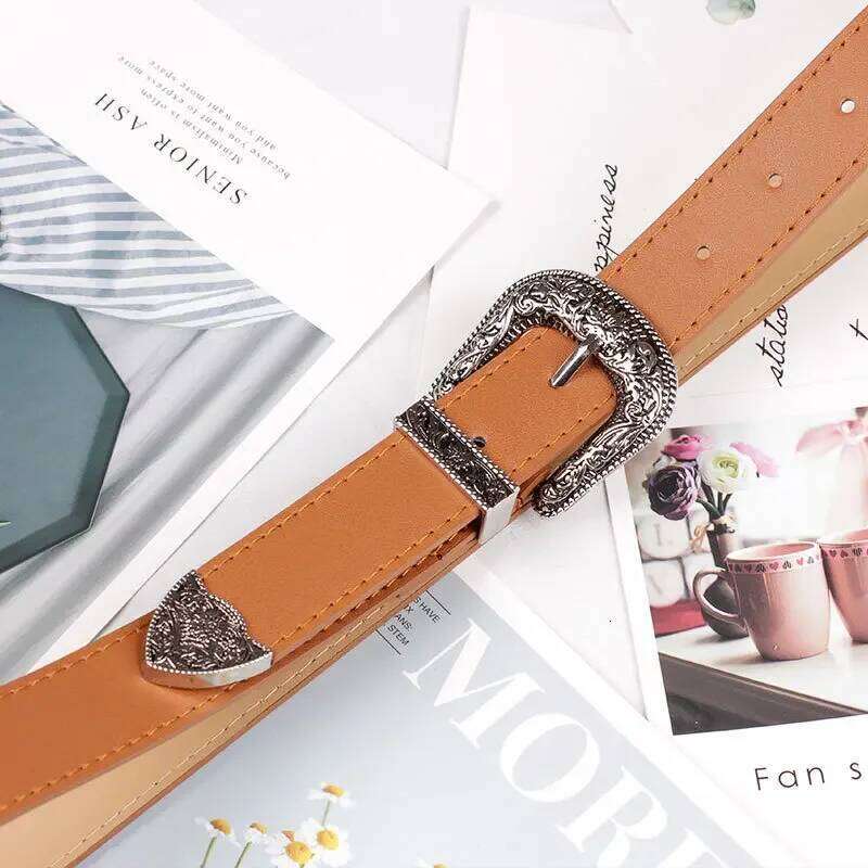 Black Leather Western Cowgirl Waist Belt Metal Buckle Waistband New Hot Belts for Women Luxury Designer Brand Present Y260225