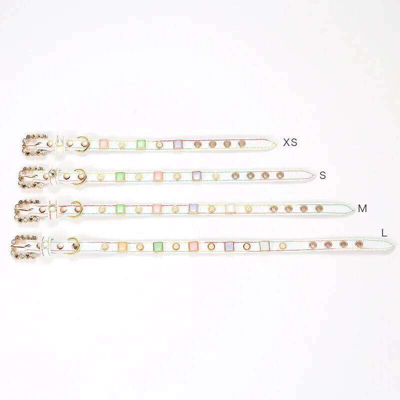 Luxury decoration collar made of PU leather, suitable for dogs and cats, dog walking collar, pet supplies