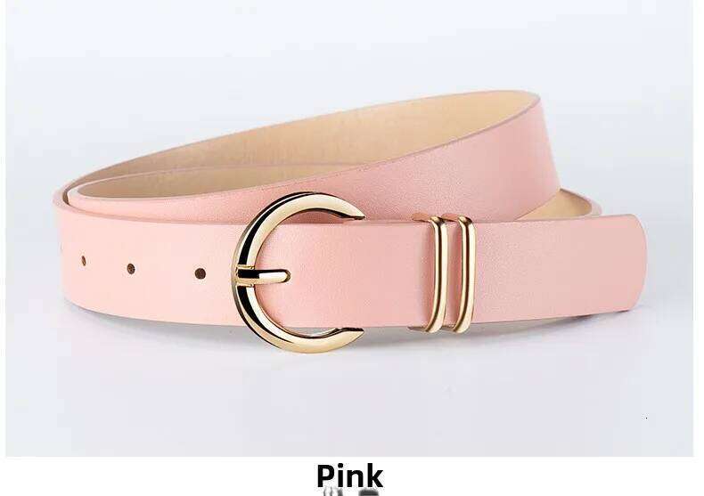 Women Cowgirl Western PU Leather - Metal Buckle Fashion Belt for Jeans, Black/Pink/White | Cintos De Mujer Y260225