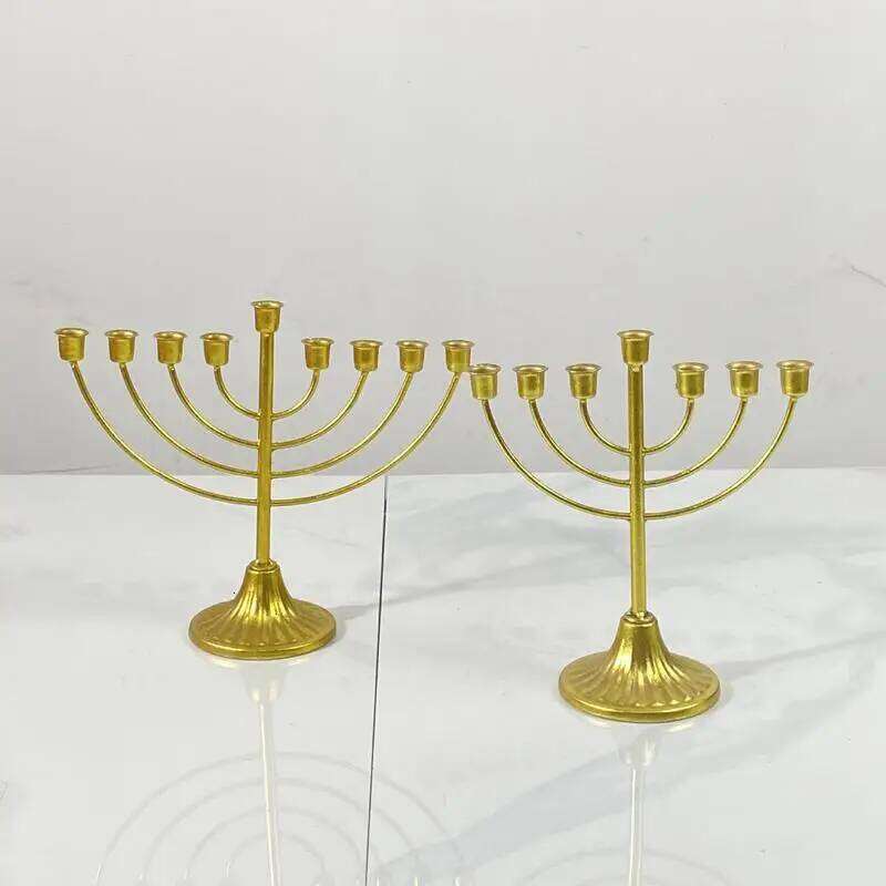 Menorah 7/9 Branch Jewish Candle Holder Detachable Metal Candlestick Vintage Desktop Candelabra Hanukkah Decoration W260226