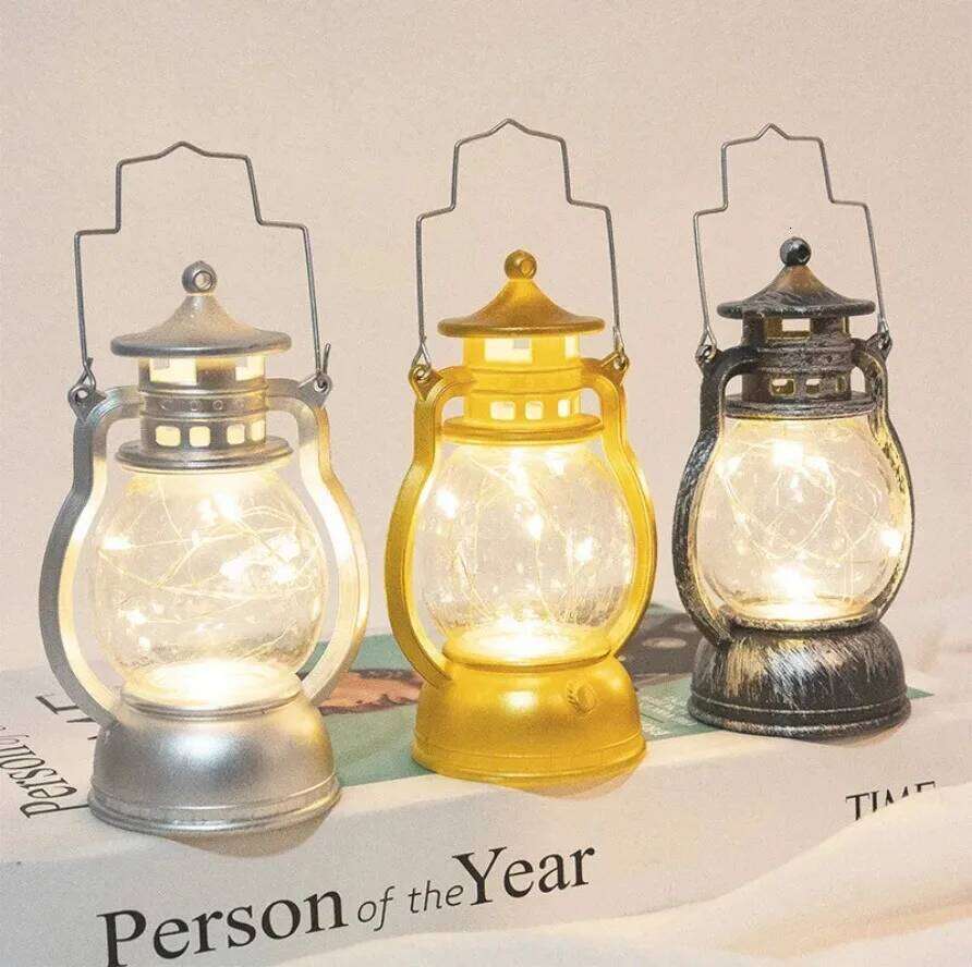 Led Night Decoration Halloween Vintage Castle LED Light Retro Hanging Candle Holder Lantern Gift W260226