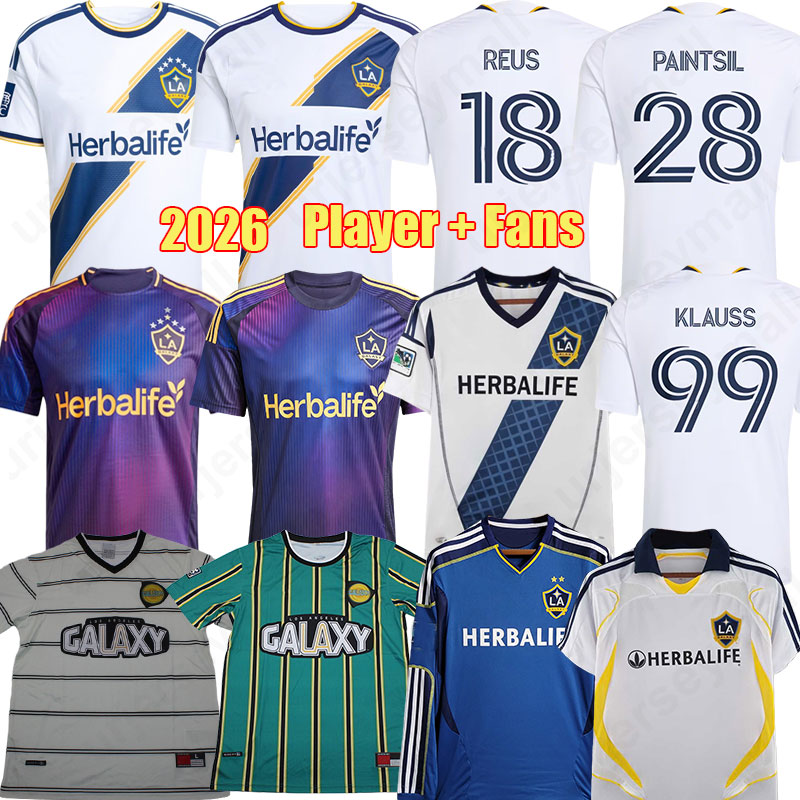 26 27 LA Galaxy RIQUI PUIG Soccer Jerseys 2025 PAINTSIL GABRIEL PEC SANABRIA GLESNES KLAUSS HAAK GABRIEL PEC Player Fans Retro 1997 2007 2011 2012 2013 Football shirts