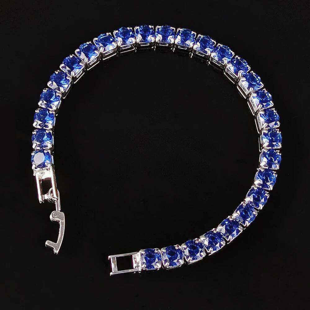 2024 New Arrival Luxury Round blue color on hand Bracelet Bangle For Women Anniversary Gift Jewelry Bulk Sell S5787 Z260225