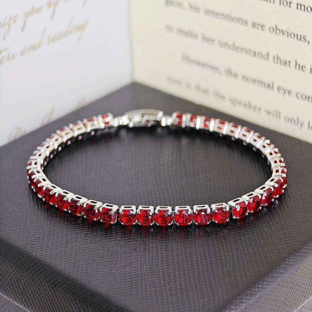 2024 New Arrival Luxury Round red color on hand Bracelet Bangle For Women Anniversary Gift Jewelry Bulk Sell S5787 Z260225