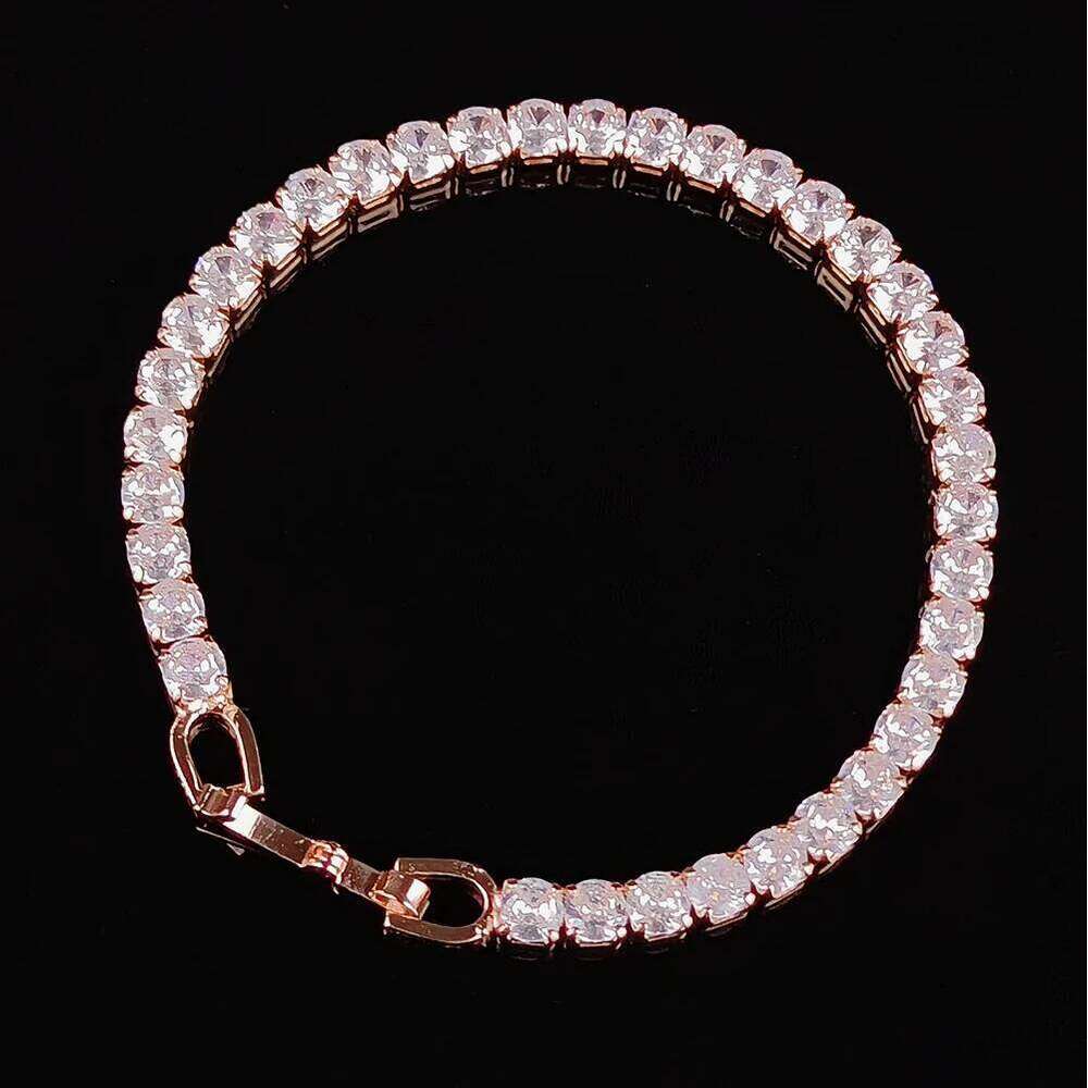 2024 New Arrival Luxury Round rosegold color on hand Bracelet Bangle For Women Anniversary Gift Jewelry Bulk Sell S5787 Z260225