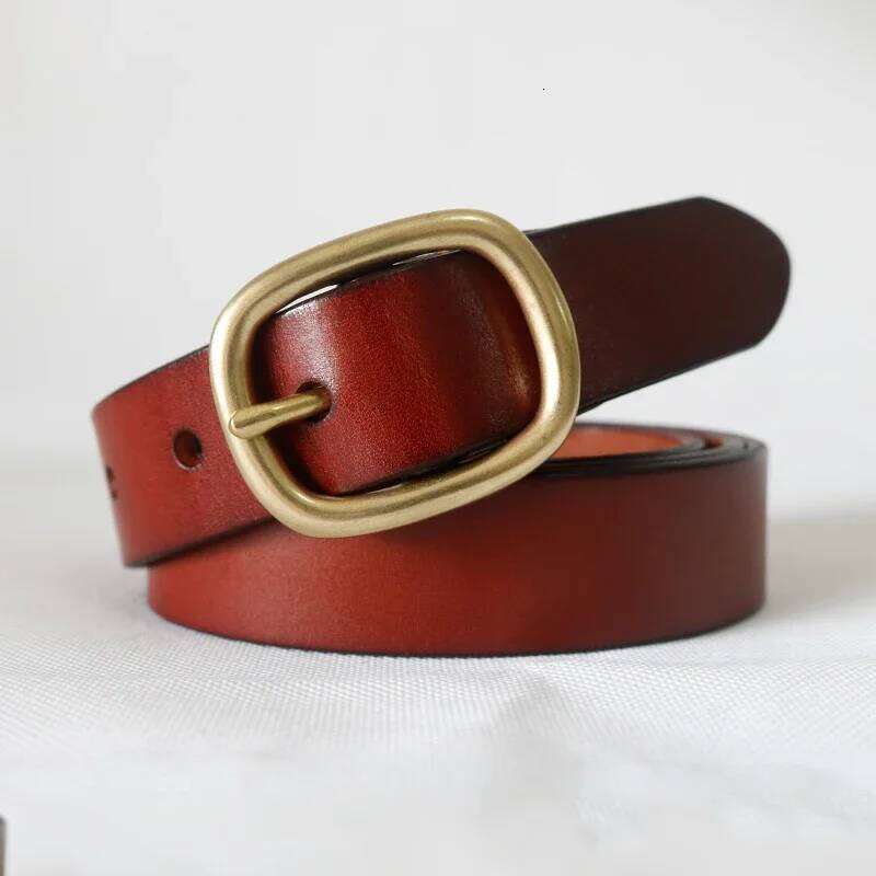 DINISITON New Womens Belt Genuine Leather Belts For Women Female Gold Pin Buckle Strap Fancy Vintage for Jeans Dropshipping Y260225