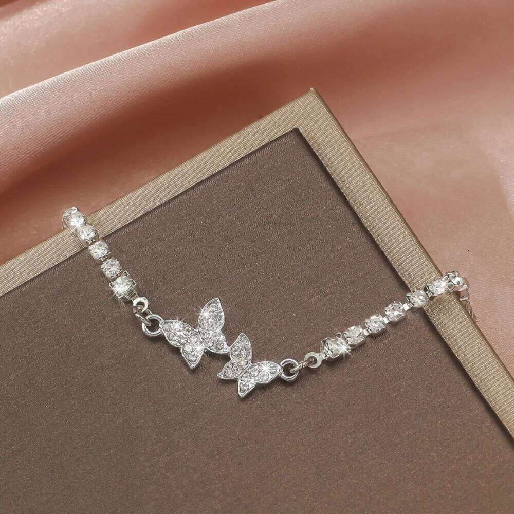 Stainless Steel Bracelets for Women Butterfly Fashion Korean Crystal Charm Bracelet Party Jewelry Gift Pulseras Hombre Z260225