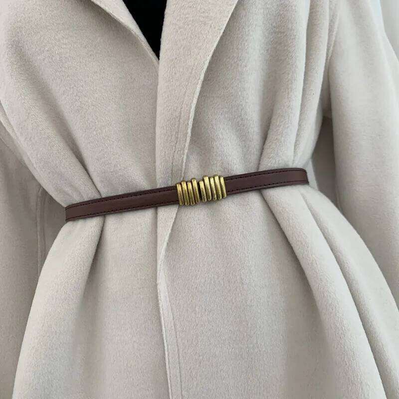 Female Elastic Thin Waist Strap Circle Belt for Women Skirt Coat Sweater Leather Ladies Band Decoration Accessories Y260225