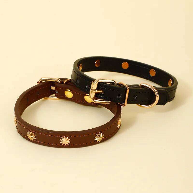 Pet Supplies 1pc Real Leather Collar Soft Puppy Cat Collars Adjustable Chihuahua Necklace Alloy Buckle Dog Chain Accessories