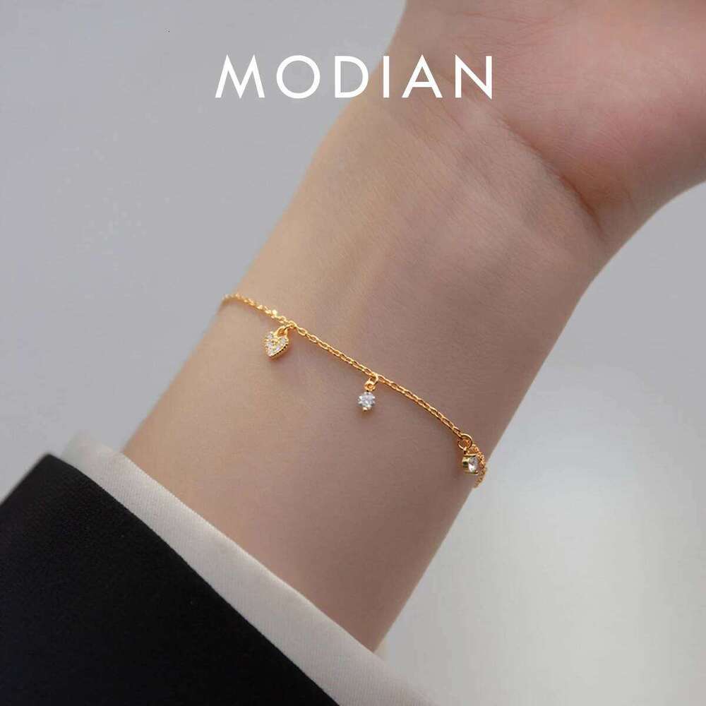 Modian 925 Sterling Silver Minimalist Simple To Hearts Female Trendy Romantic Bracelets For Women Wedding Fine Jewelry Z260225