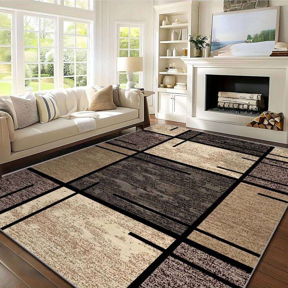 Geometric Pattern Luxurious Velvet Rug Bedroom Carpet For Live Room Welcome Mat Doormat Large Area Rugs W260226